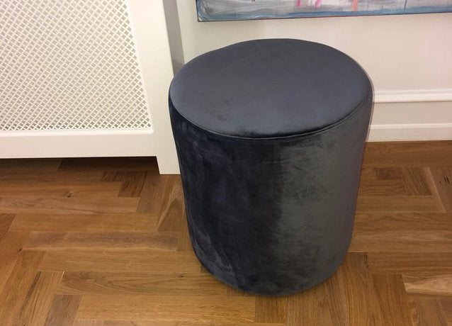 Puff Velour Grå H45 x D40 cm - Moonbeds